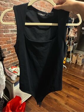 Abercrombie & Fitch Black Square Neck Sleeveless Bodysuit